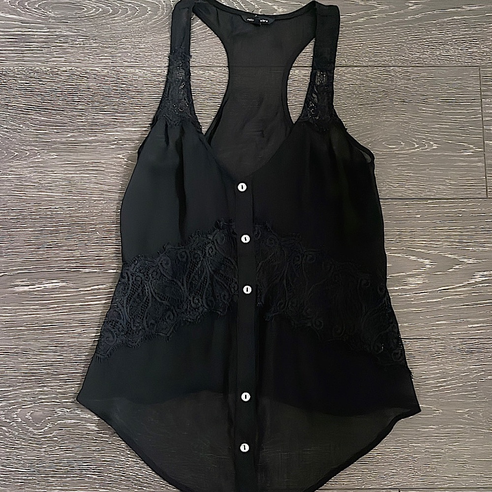Black lace tank top size XS